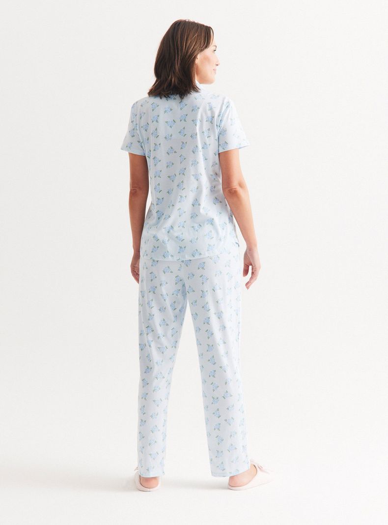 Pijama Camisero Full Print Detalle Encaje-5