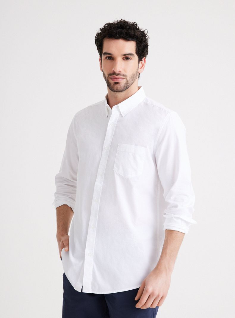 Camisa Semi Oxford Algodón-0