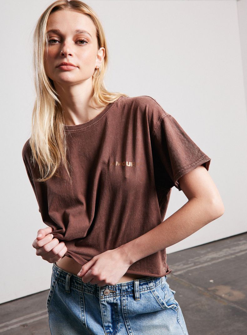 Polera Lavada con Chest Print-3