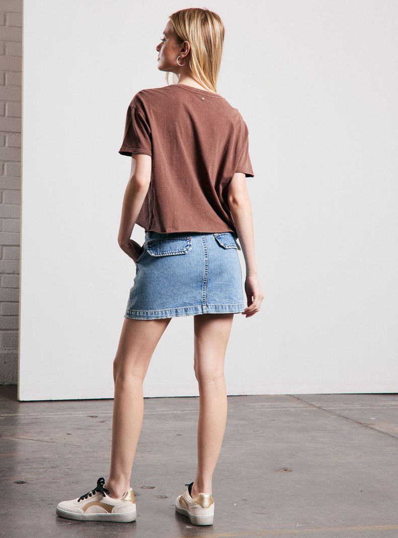 Polera Lavada con Chest Print-5