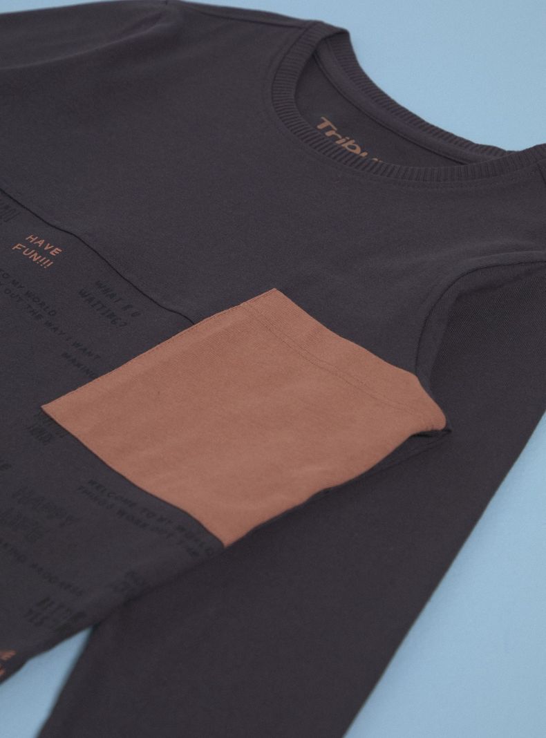 Polera Color Block Bolsillo-4