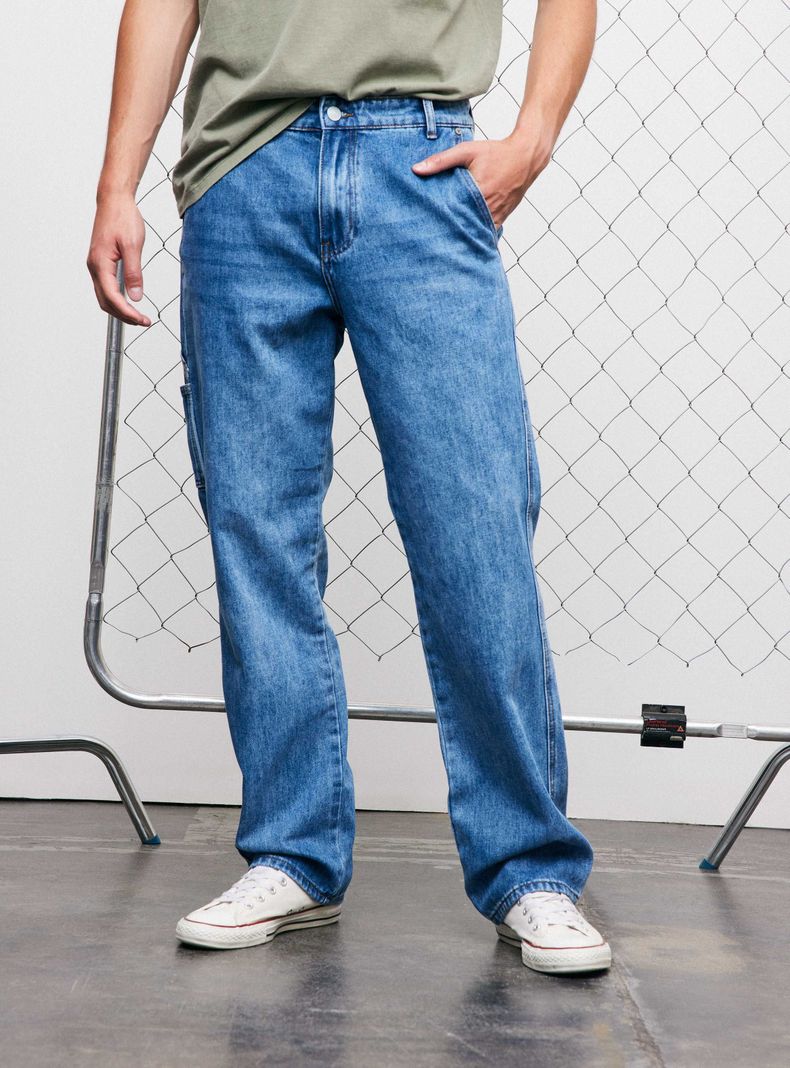 Jeans Carpintero Bolsillo Diagonal-0