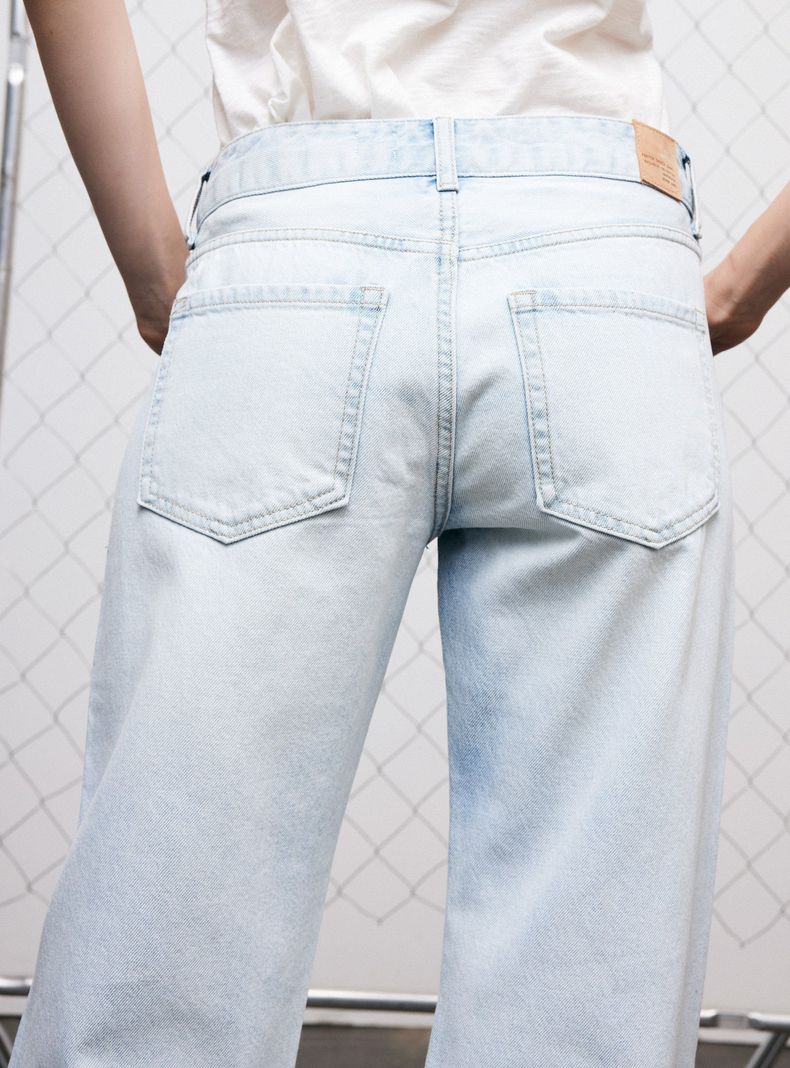 Jeans Recto Lavado de Tiro Medio-3