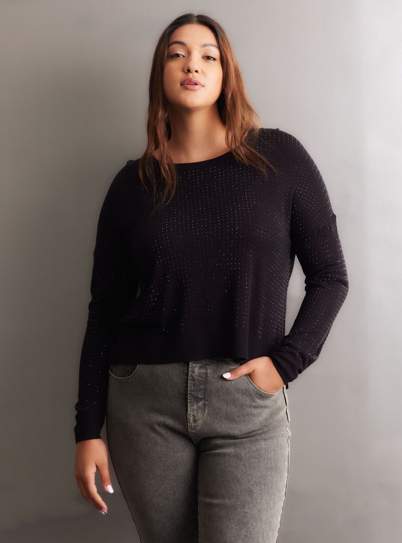 Sweater Aplicación Full Strass-0