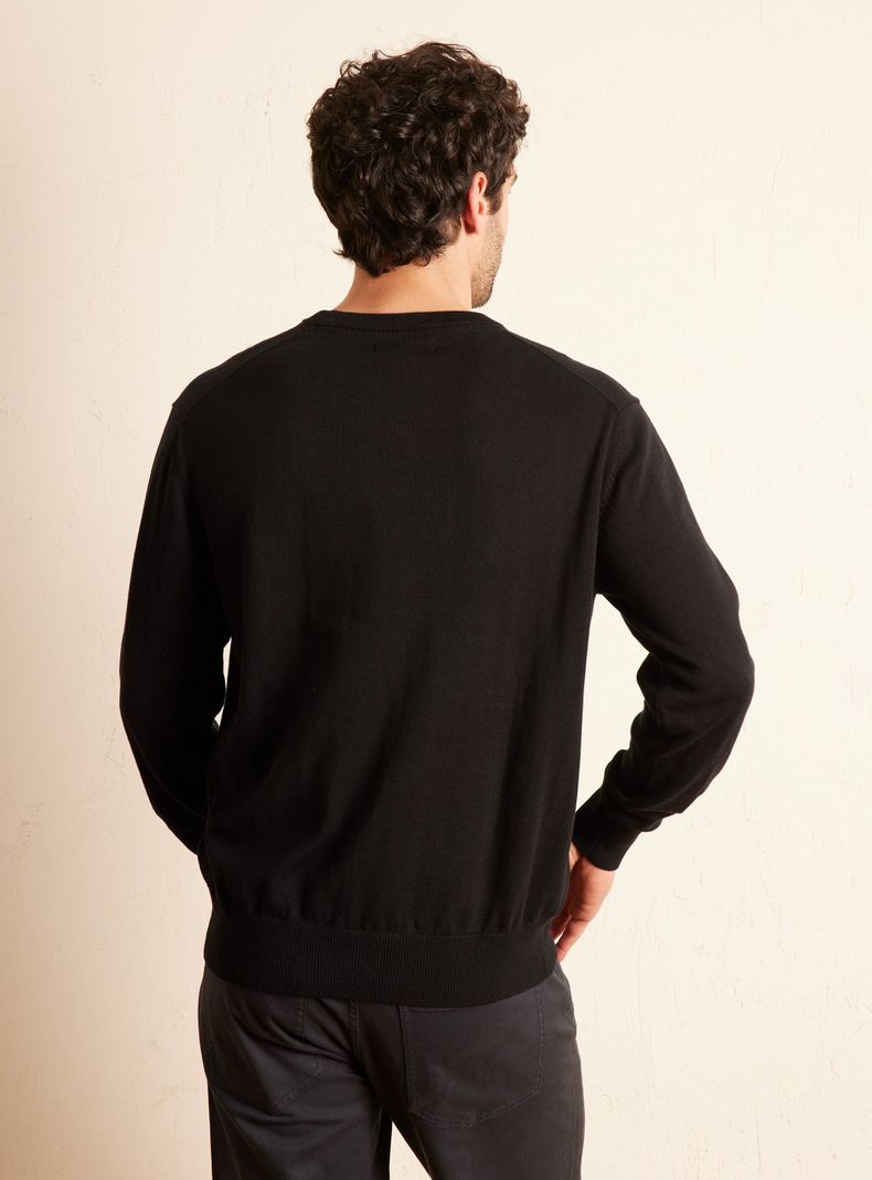 Sweater Básico Cuello Redondo Logo Bordado-1