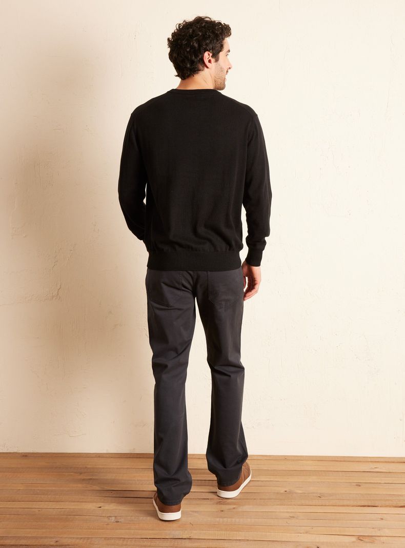 Sweater Básico Cuello Redondo Logo Bordado-5
