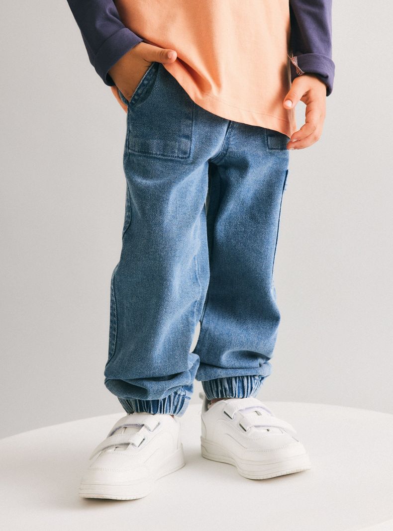 Jeans Denim Cargo Acid Wash-1
