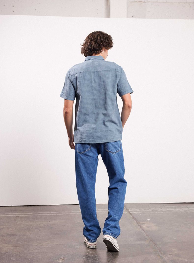 Camisa Texturada Casual Bolsillo Front-5