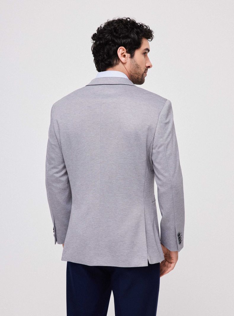 Vestón Recto Knit Gris-1