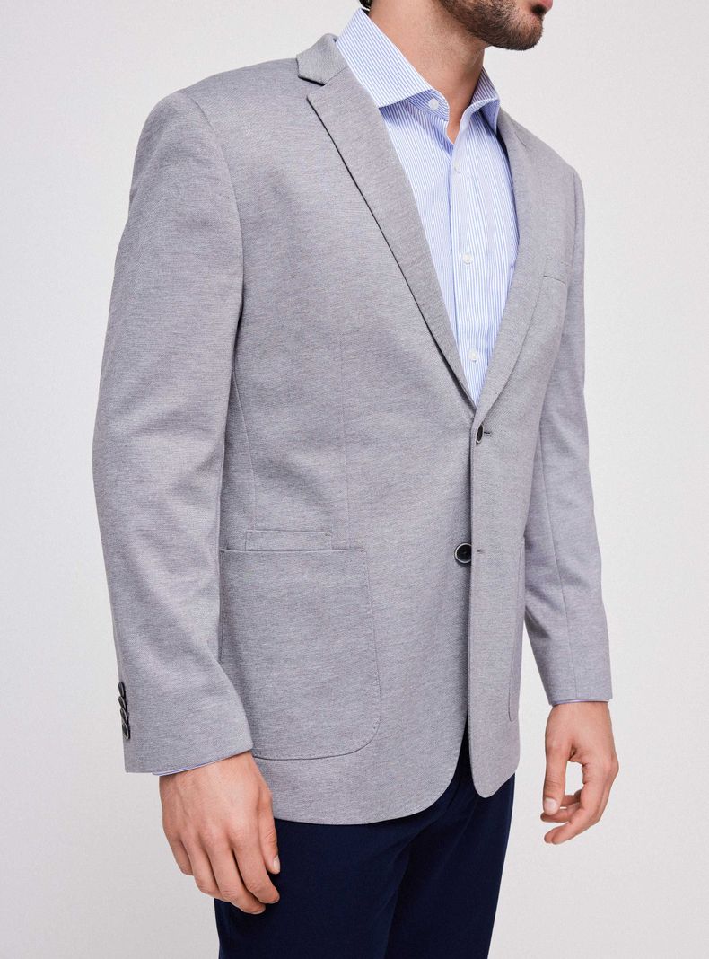 Vestón Recto Knit Gris-2
