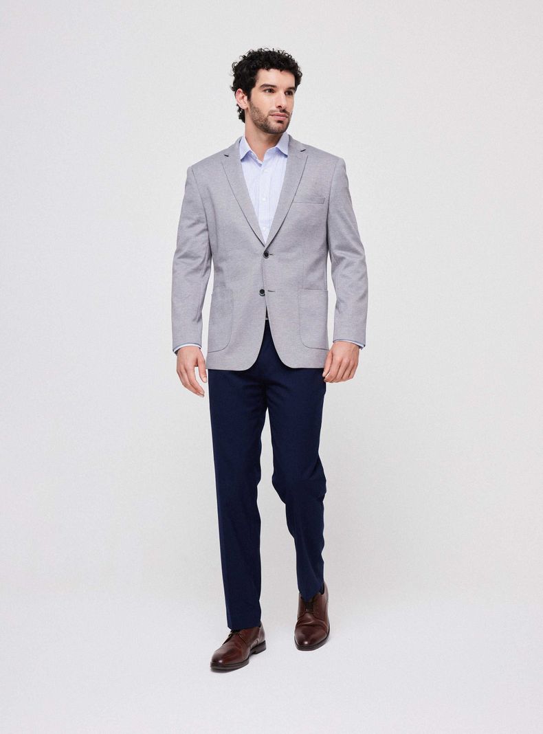 Vestón Recto Knit Gris-4