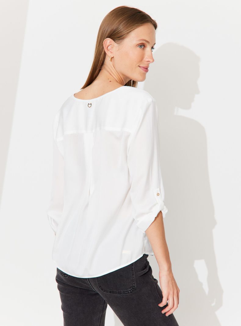 Blusa Satinada y Cuello Cruzado-1