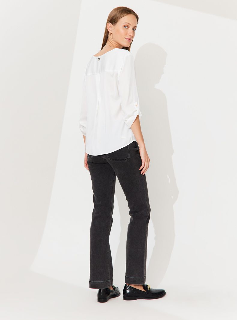 Blusa Satinada y Cuello Cruzado-5