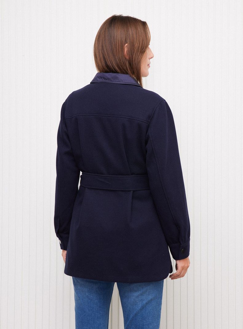 Chaqueta Mix Telas con Lazo Cuello-1