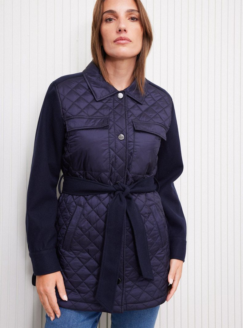 Chaqueta Mix Telas con Lazo Cuello-2