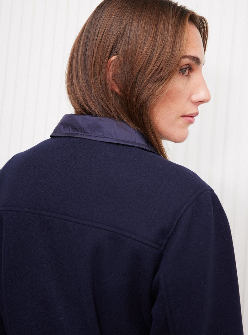 Chaqueta Mix Telas con Lazo Cuello-3