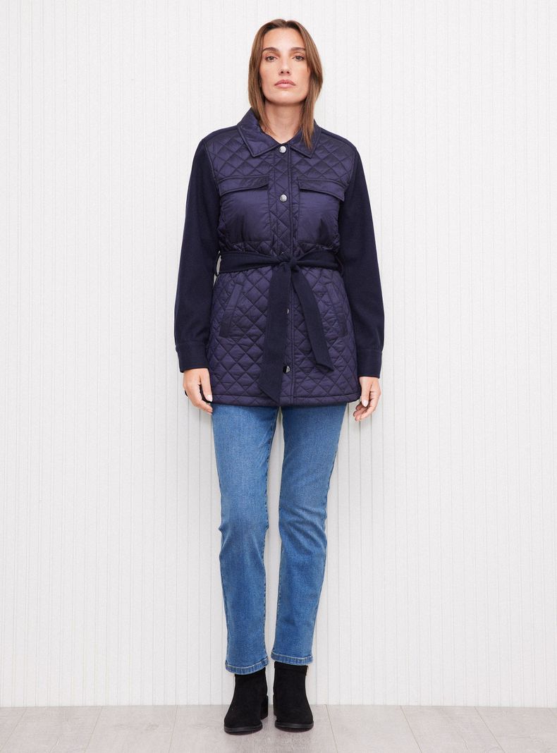 Chaqueta Mix Telas con Lazo Cuello-4