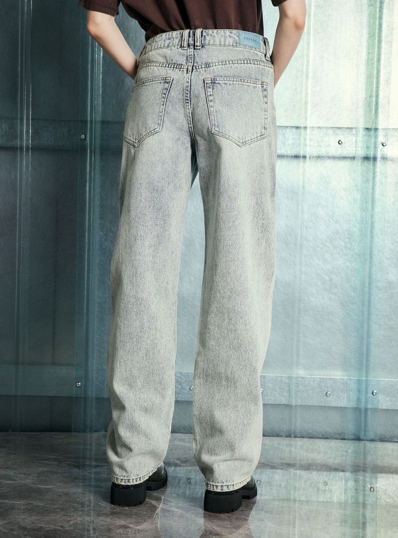 Jeans Pierna Ancha Lavado Medio-1