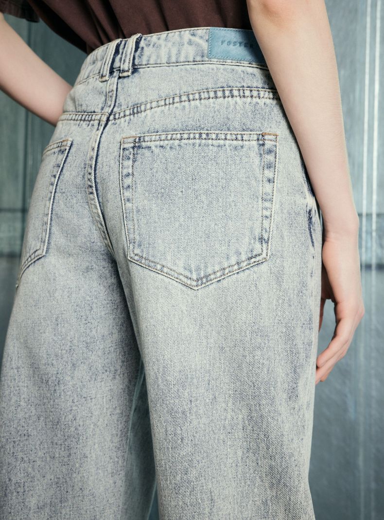 Jeans Pierna Ancha Lavado Medio-3