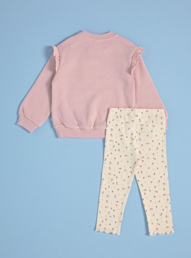 Buzo de Polerón con Leggins de Rib Estampadas-1