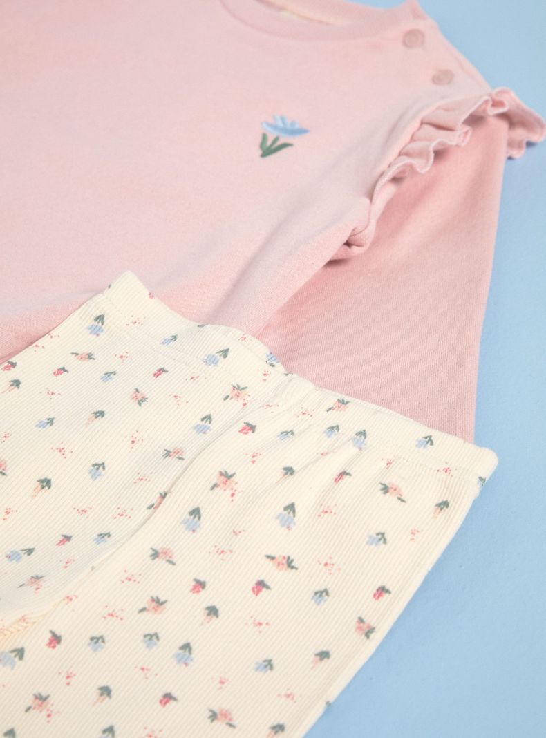 Buzo de Polerón con Leggins de Rib Estampadas-2