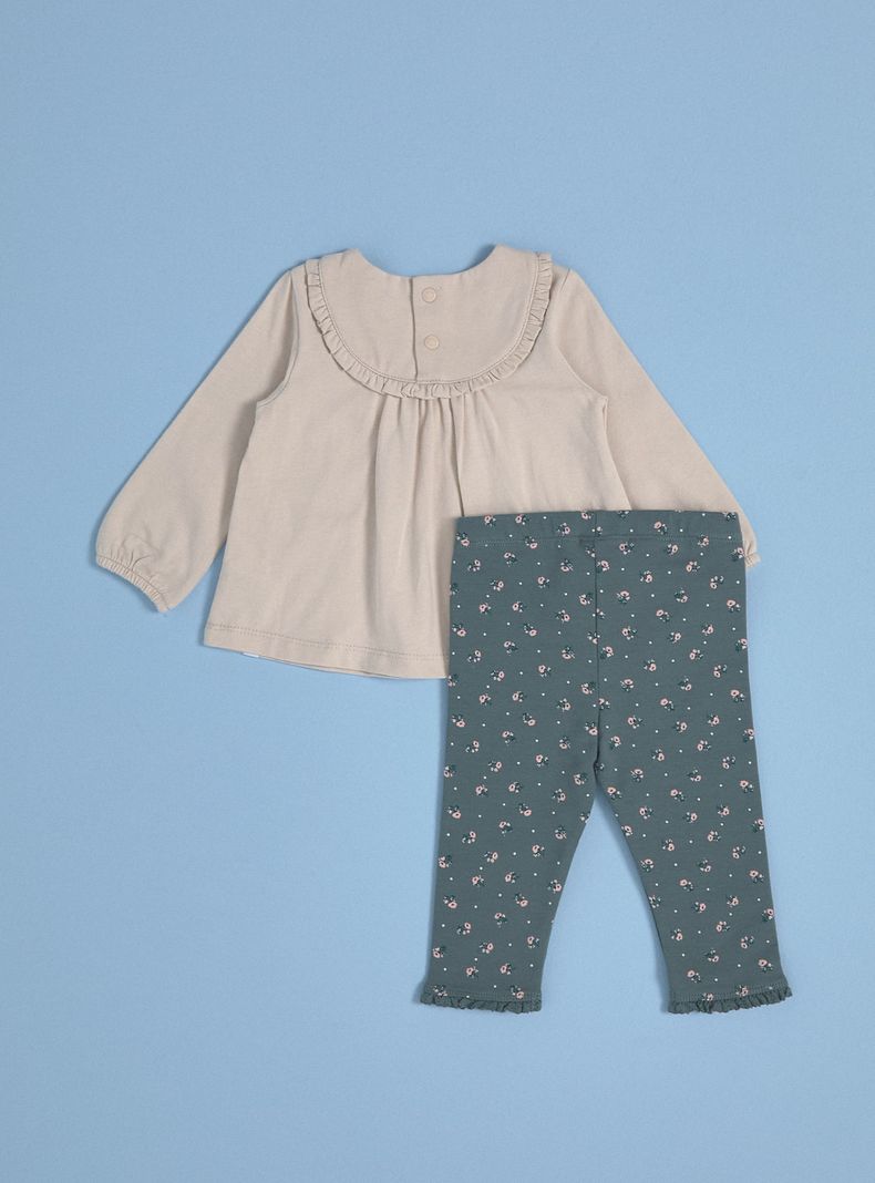 Conjunto de Polera Bordada con Calza Estampada-1