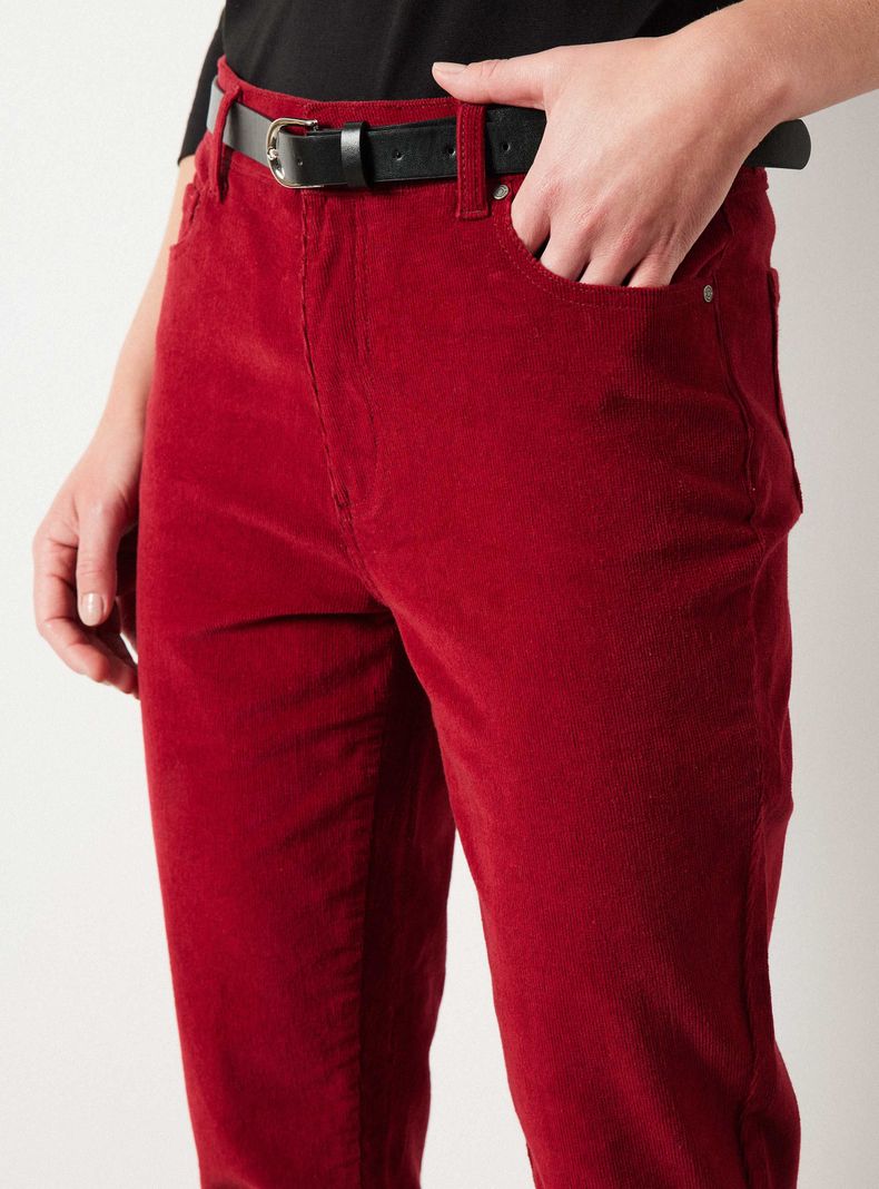 Pantalón Cotelé Slim Fit con Cierre-2