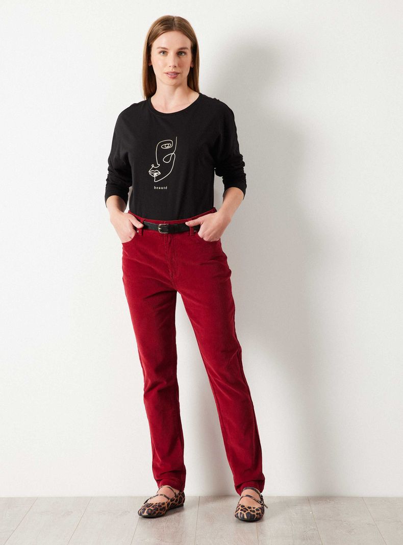 Pantalón Cotelé Slim Fit con Cierre-4