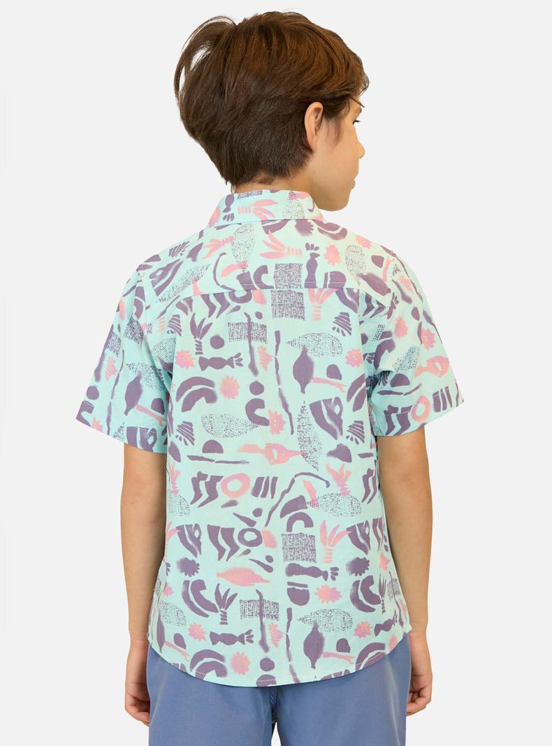 Camisa Abstract Summer Manga Corta-1