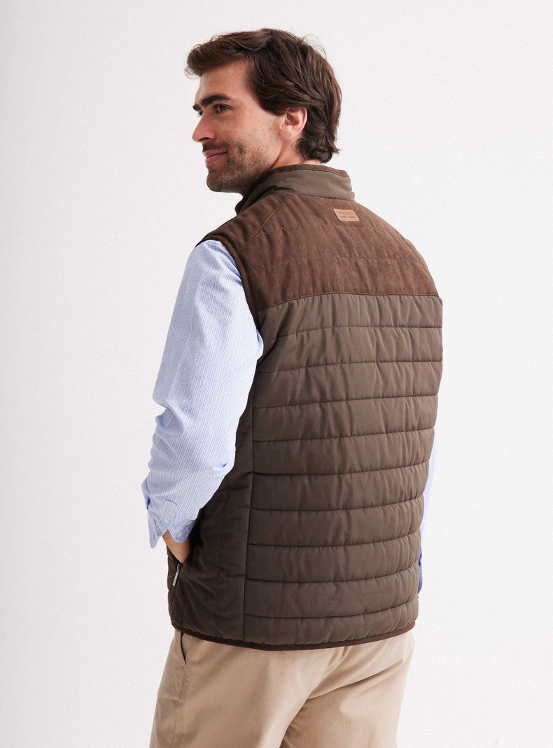 Parka sin Mangas con Aplicacion de Suede-1