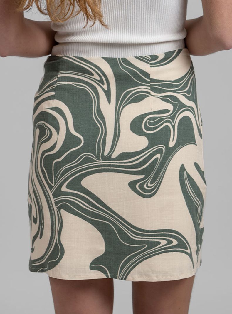 Falda Mini Serena Print Verde-1