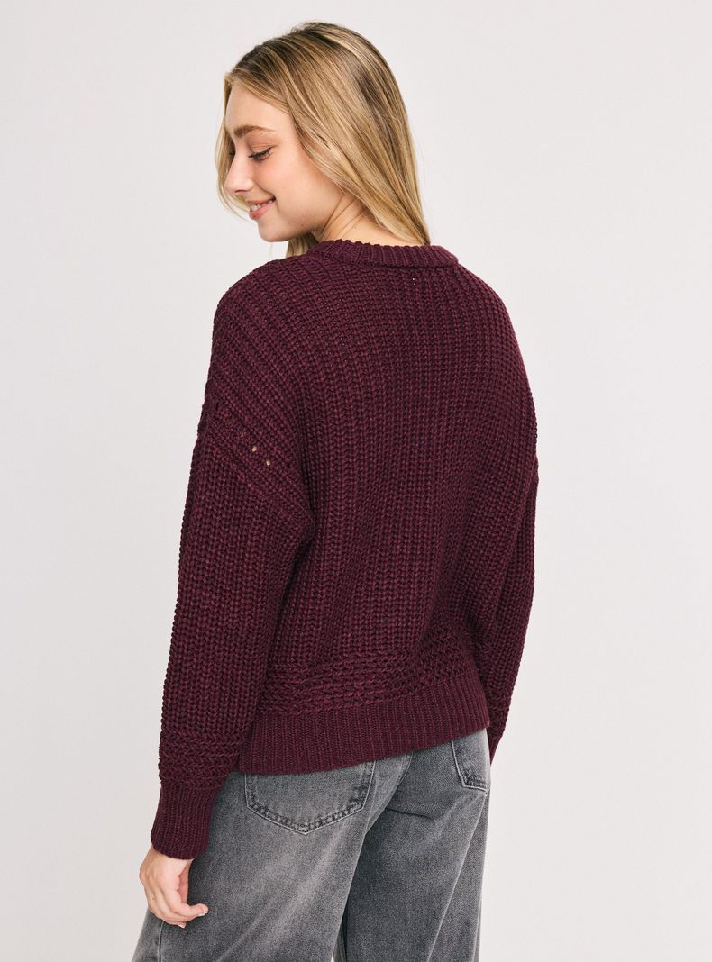 Sweater Cuello Redondo Calado-1