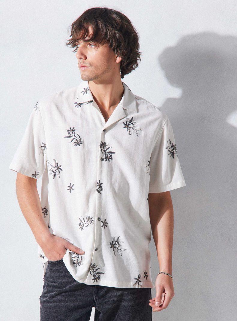 Camisa de Vestir Bordada-0