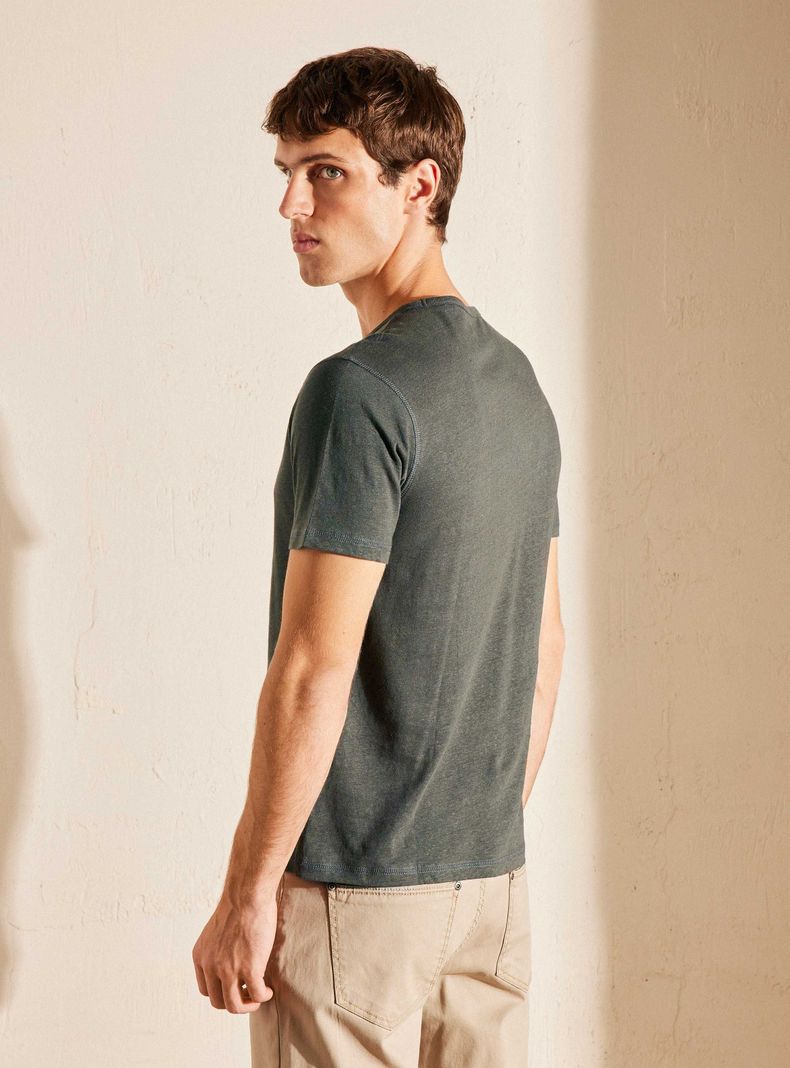 Polera Lino Slim Cuello Redondo-1