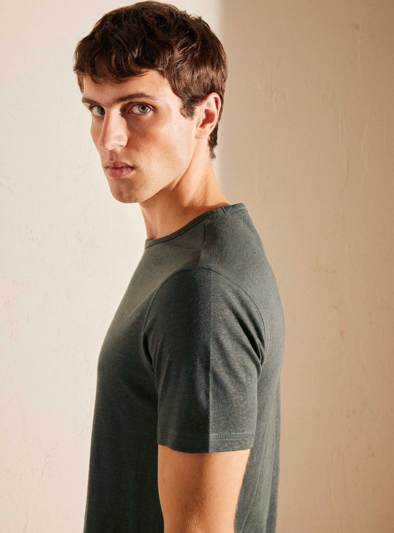 Polera Lino Slim Cuello Redondo-3