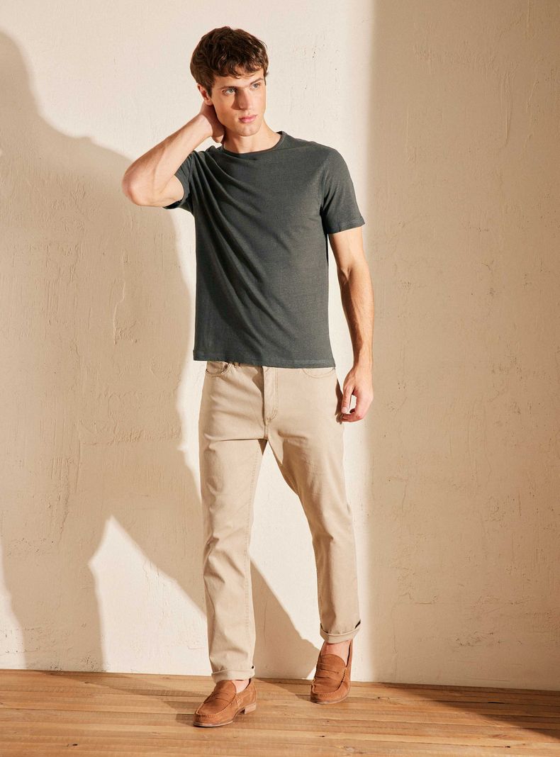 Polera Lino Slim Cuello Redondo-4