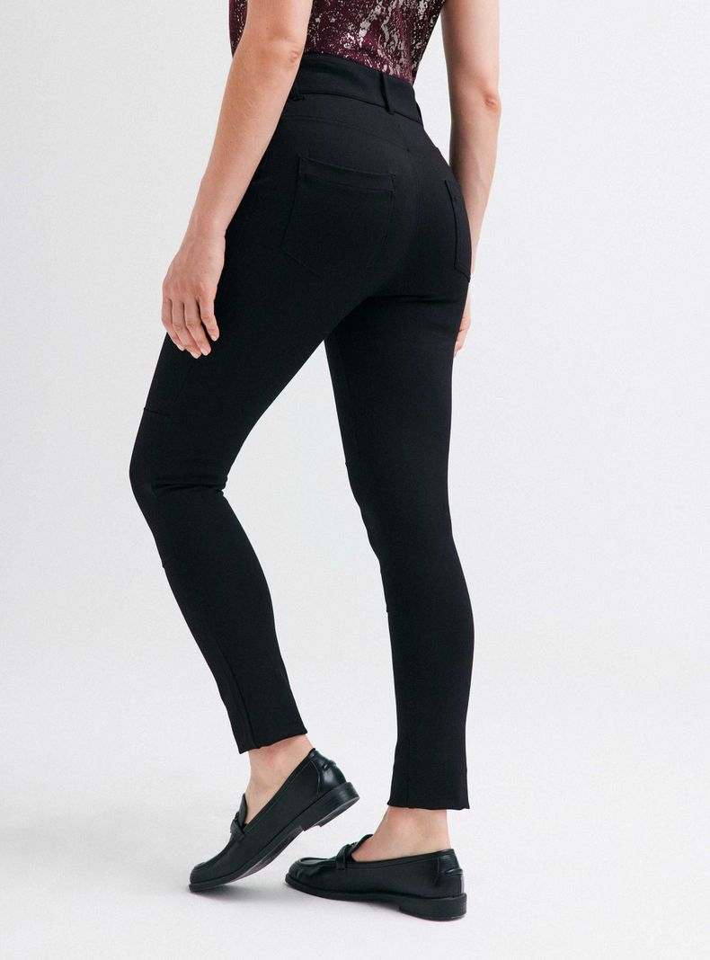 Pantalón Leggings Scuba con Cortes en Rodillas-1