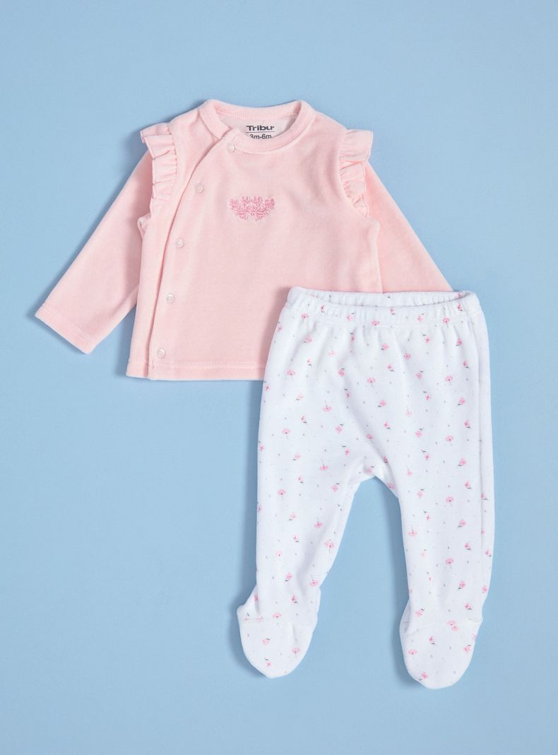 Conjunto de Velour con Vuelos en las Mangas-0