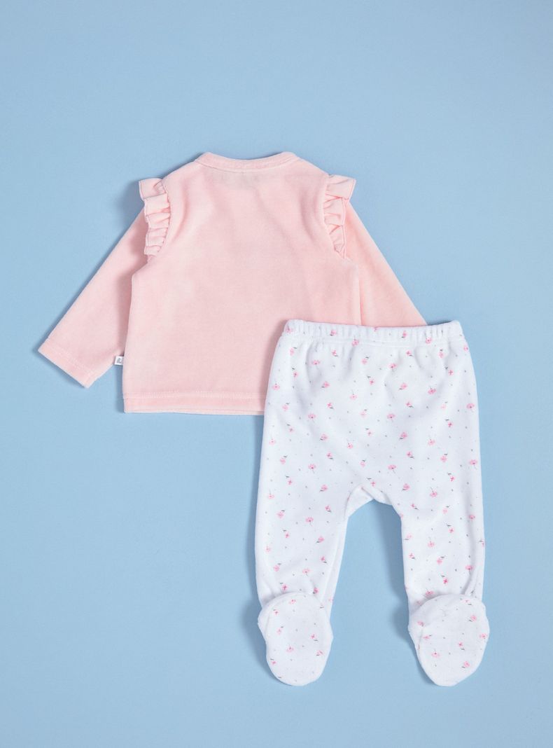 Conjunto de Velour con Vuelos en las Mangas-1