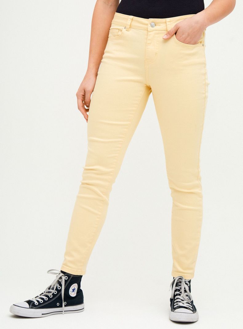 Jeans Color Tiro Alto 1 Botón-0