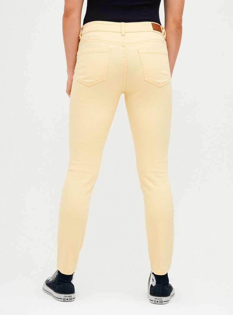 Jeans Color Tiro Alto 1 Botón-1