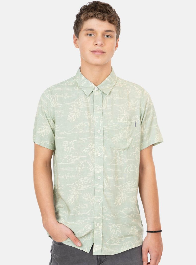 Camisa Manga Corta Tropical Island Print-0