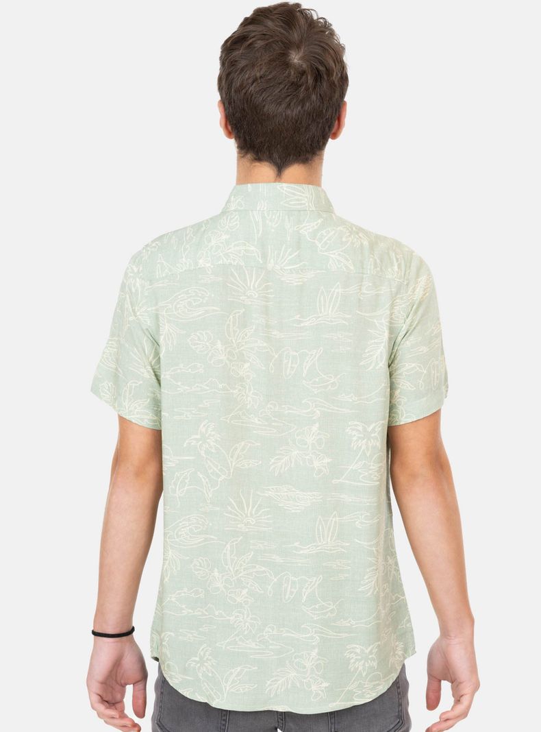 Camisa Manga Corta Tropical Island Print-1