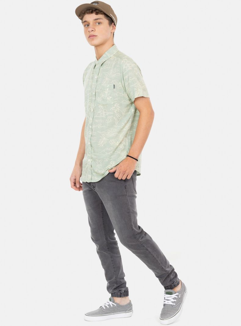Camisa Manga Corta Tropical Island Print-3