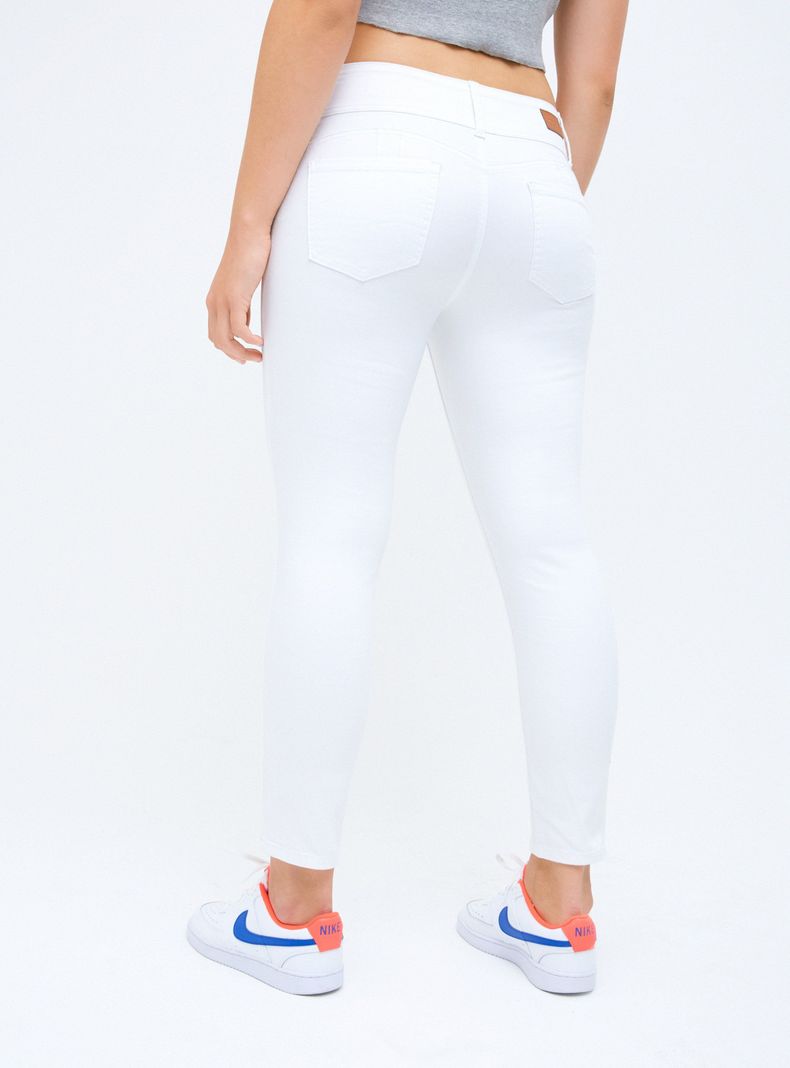 Jeans Skinny Color con 3 Botones-1
