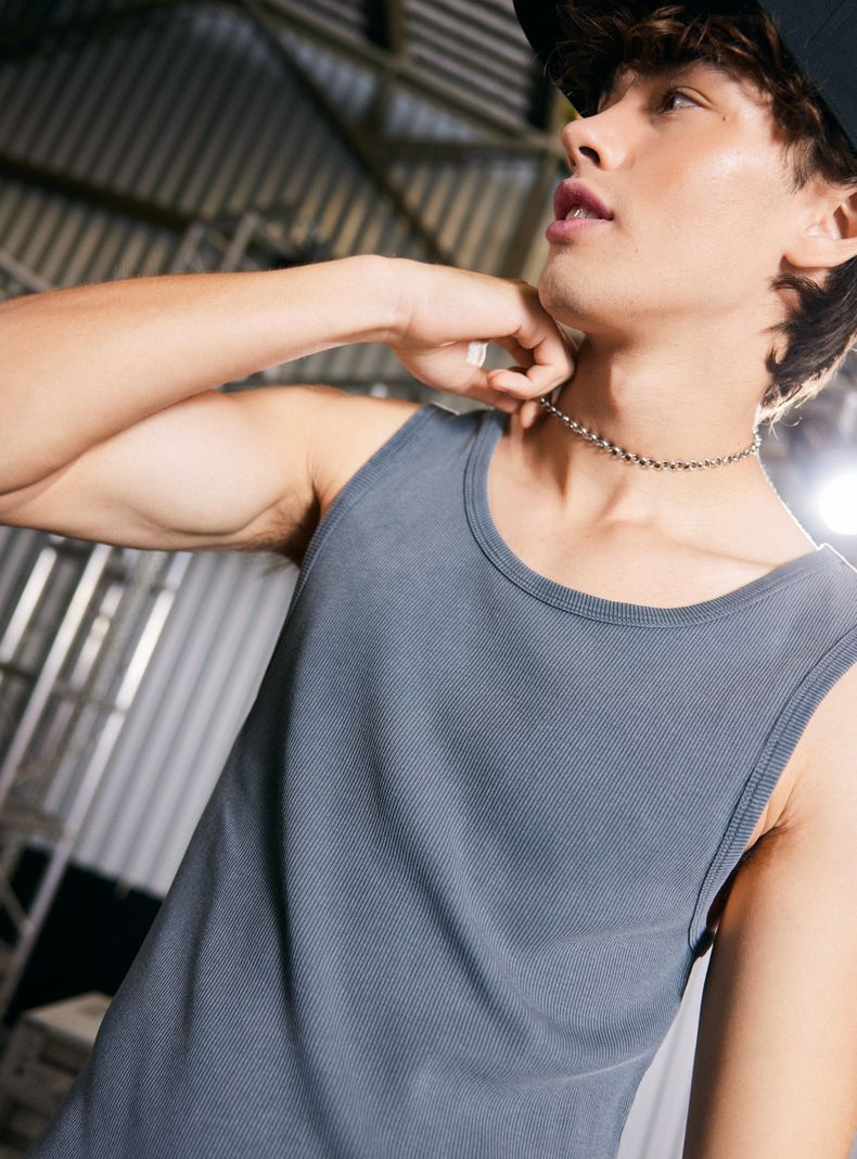 Polera Tank Deslavada Manga Corta-3