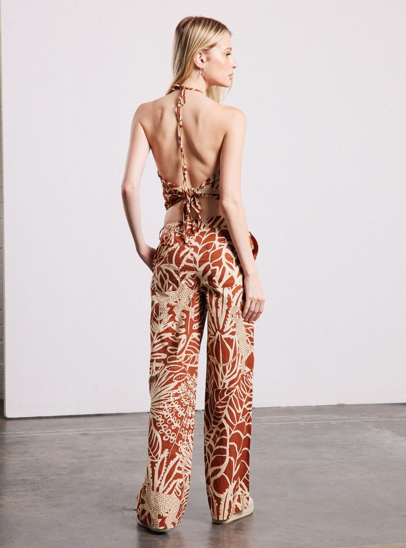 Blusa sin Espalda con Nudo Full Print-5