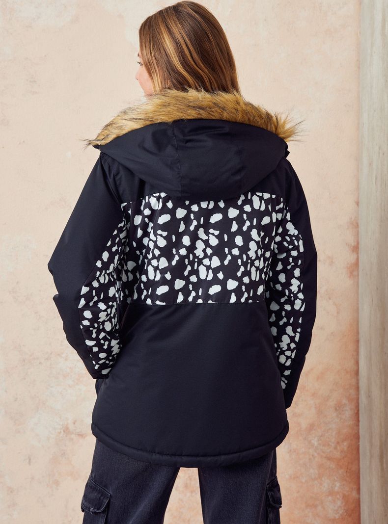 Parka con Cierre y Gorro con Pelo-1