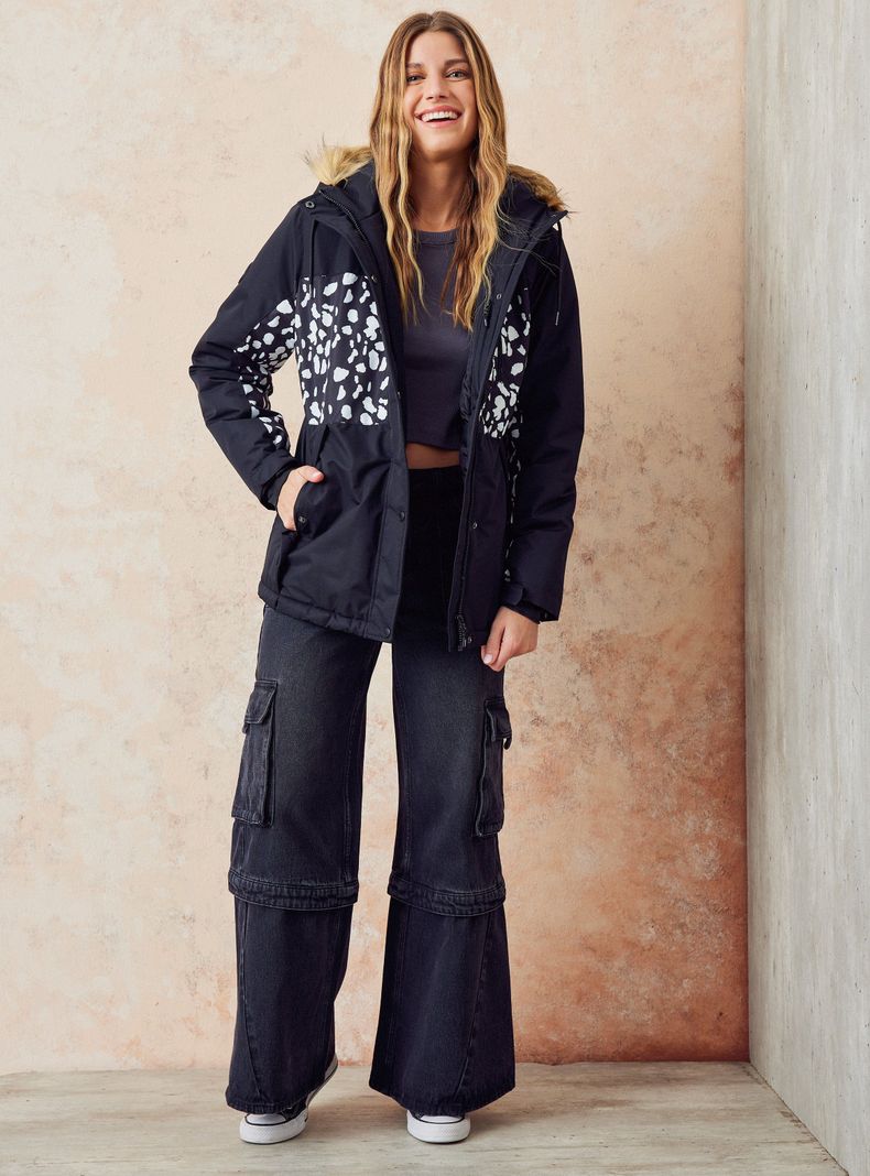 Parka con Cierre y Gorro con Pelo-4