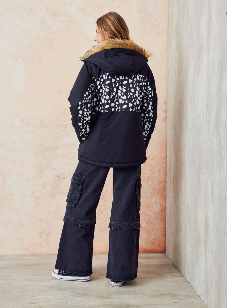 Parka con Cierre y Gorro con Pelo-5